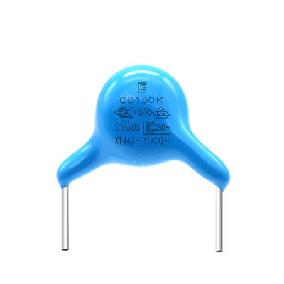 介電強度 Y1 安全コンデンサ 150K/400V 直角形 -40C-85C 貯蔵のために隔離