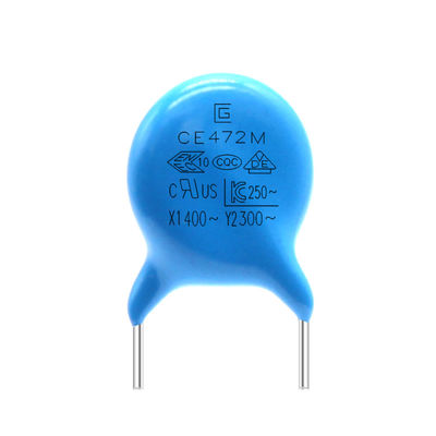 300VAC 472Mの転換の電源のためのY2安全コンデンサーの青い色
