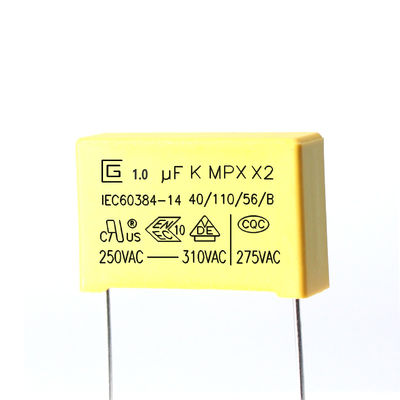 ラジアルX2 安全コンデンサ 250VAC コンデンサ範囲 0.001uF - 4.7uF - 40.C から 85.C